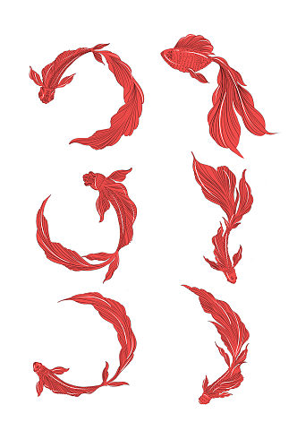 红色创意中国风鲤鱼