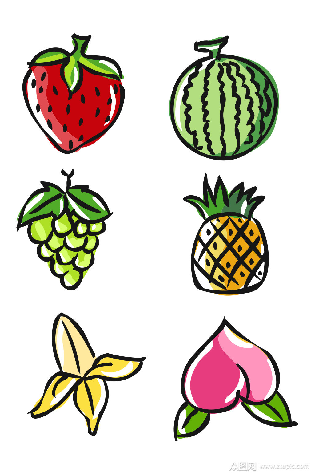 手绘可爱卡通水果系列