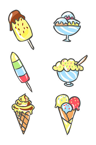 手绘可爱卡通冰淇淋