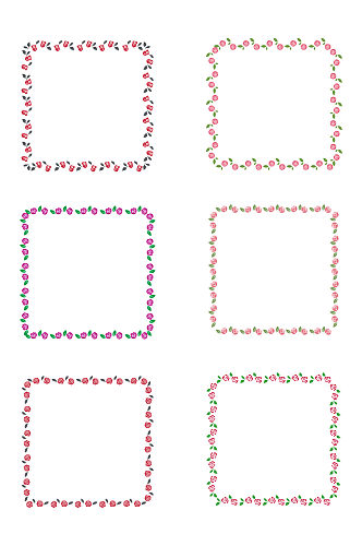 手绘小清新玫瑰花边框