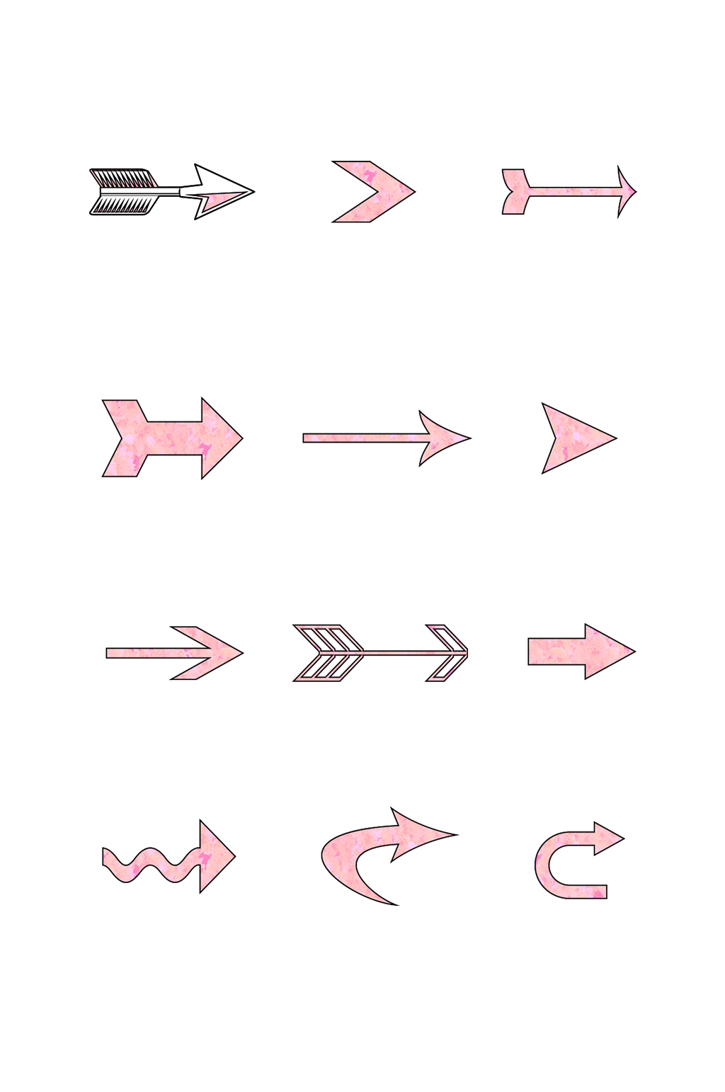 粉色透明底矢量箭头素材