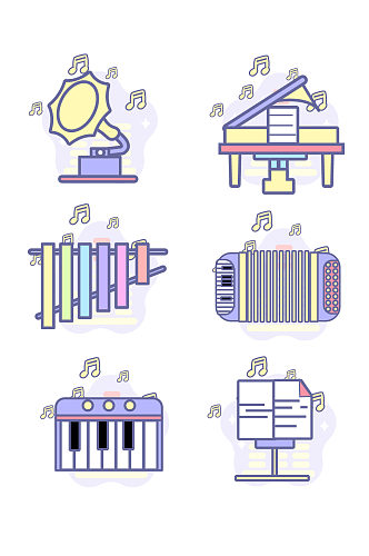 国际爵士乐乐器图标元素
