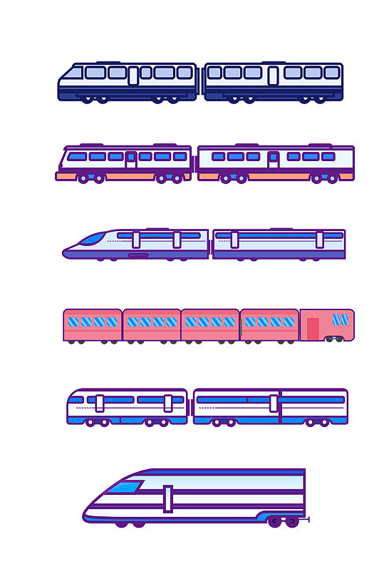火车交通工具几何装饰