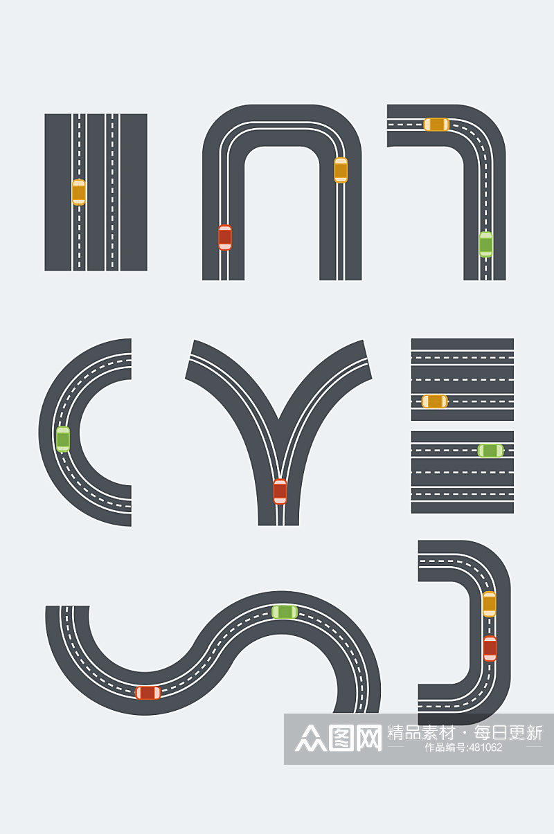 城市交通道路交通标志标识素材