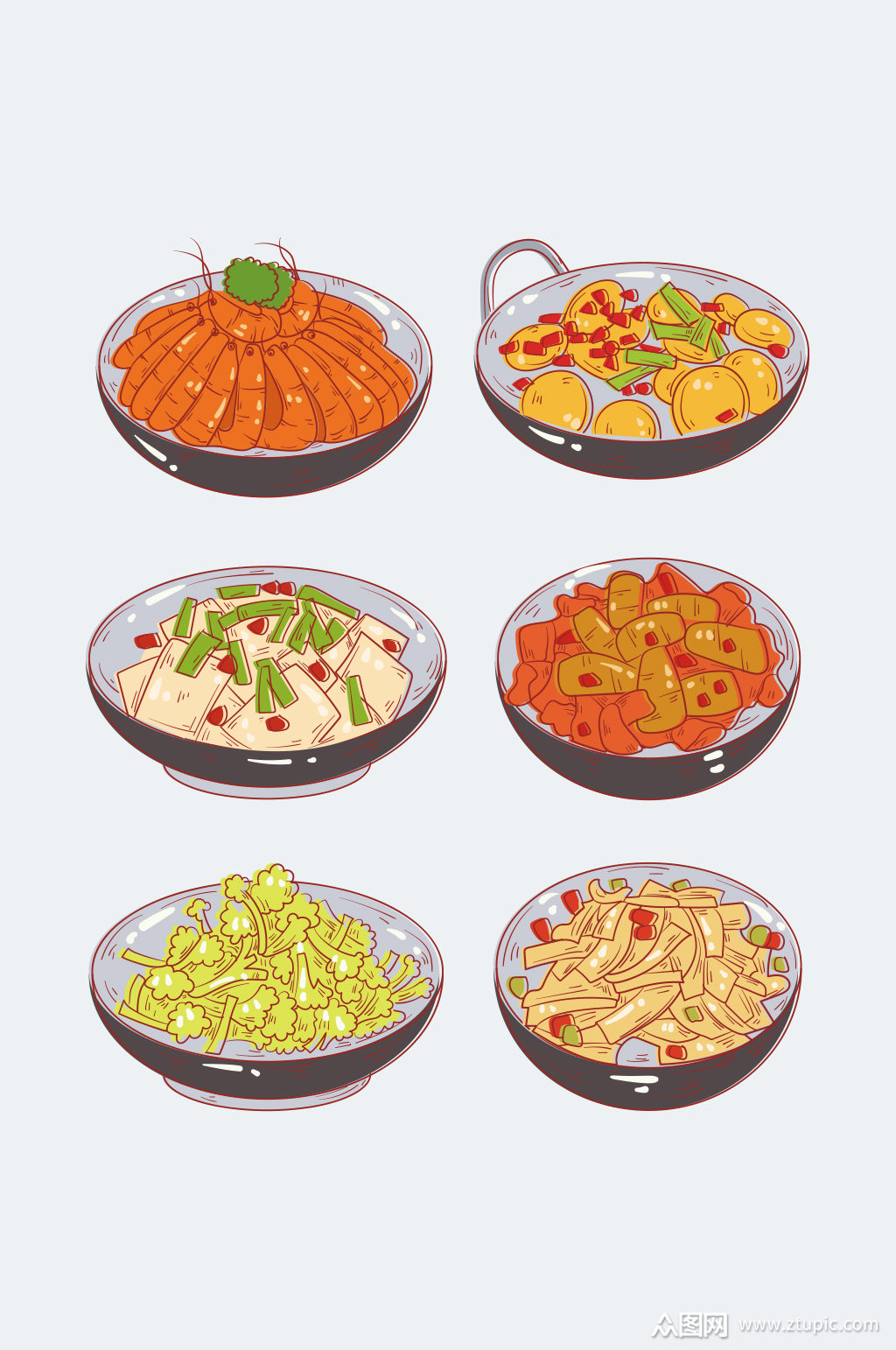 手绘食物美食干锅素材