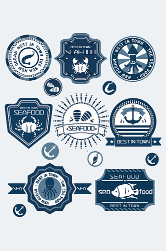海鲜标语标志图标装饰