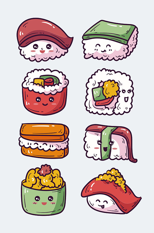 卡通日料三文鱼寿司饭团