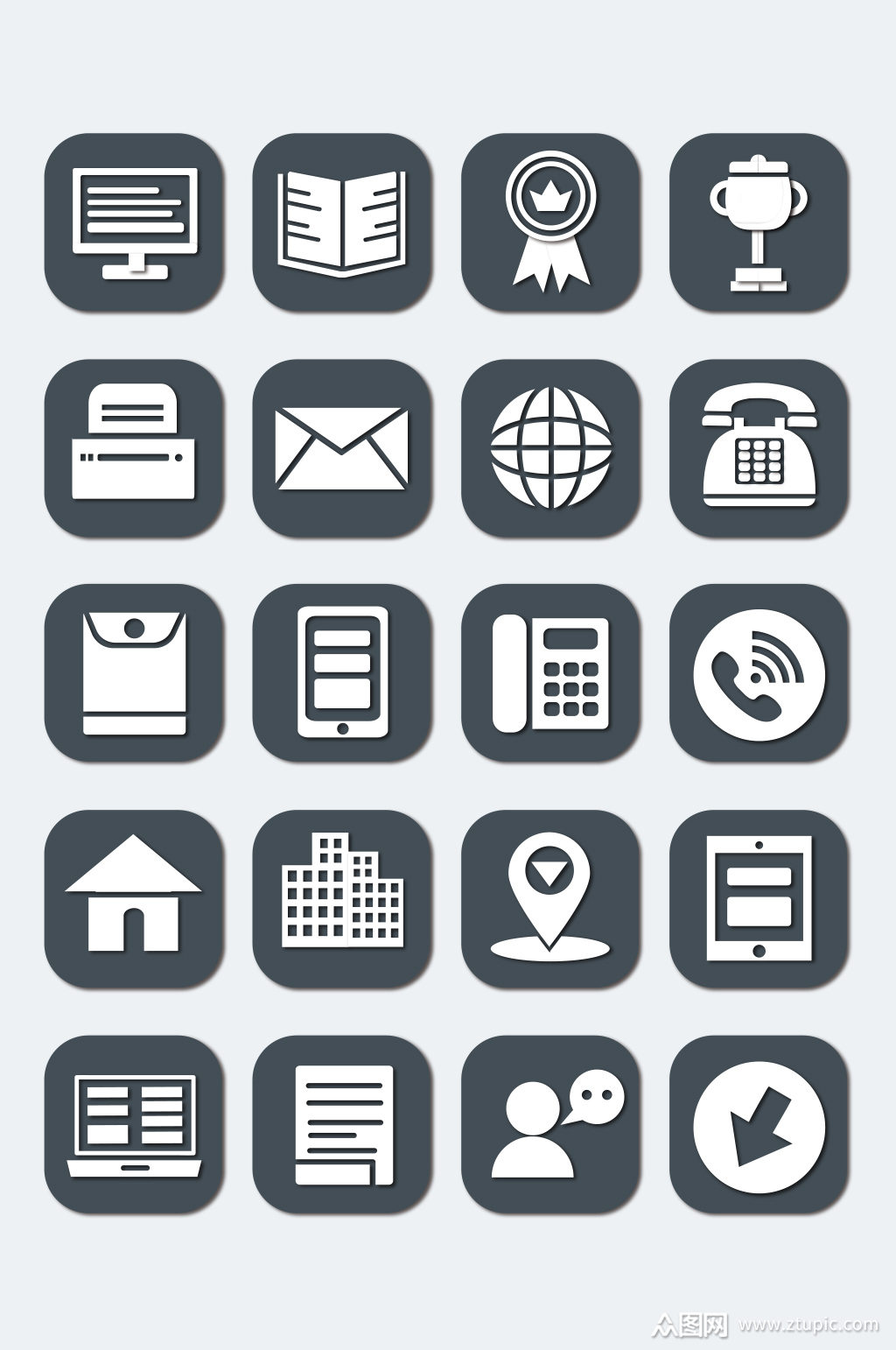 个人简历图标黑白商务装饰素材