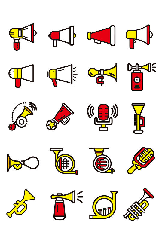 20款矢量喇叭图标-众图网