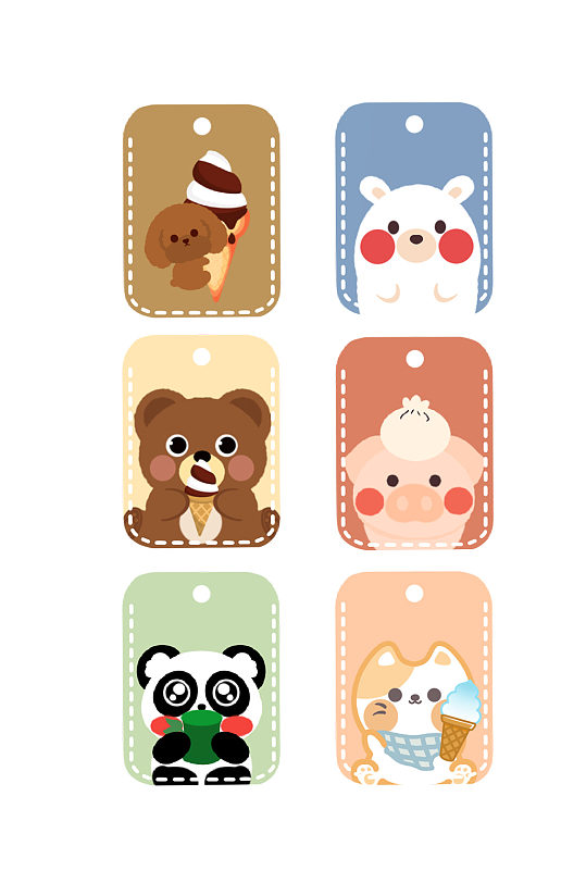 卡通动物图案卡套素材