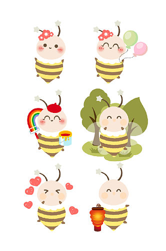 卡通飞起来的小蜜蜂