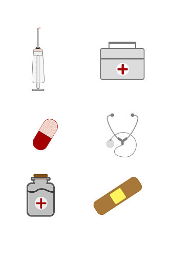 医疗类图标针筒医疗箱