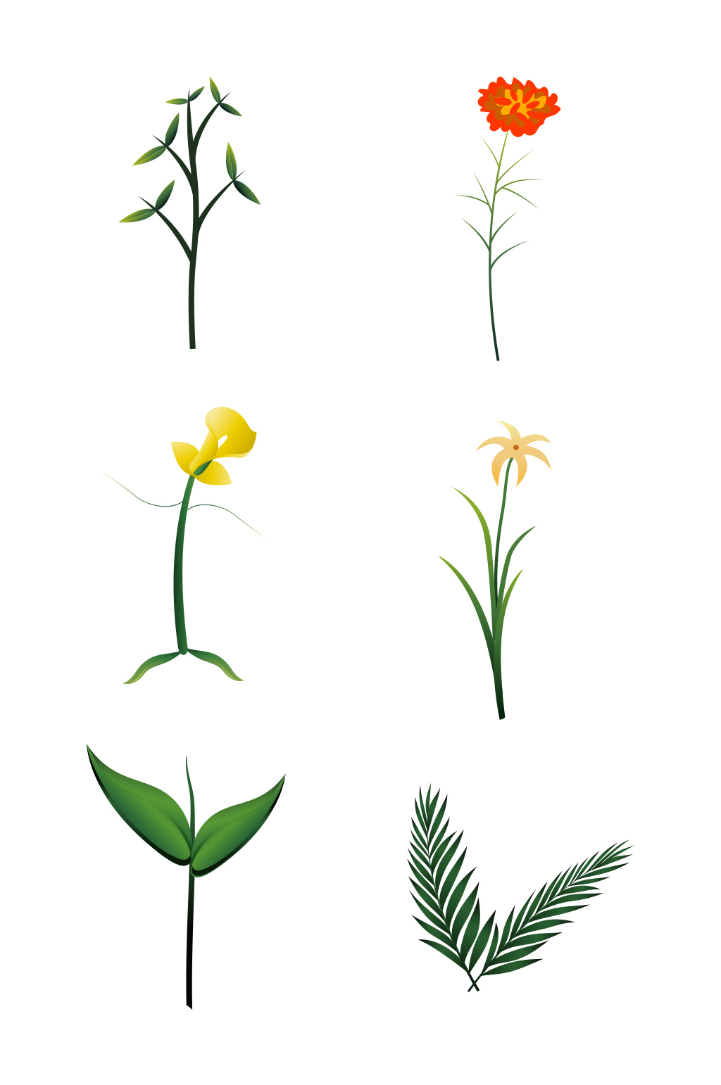 花草树木矢量元素3素材