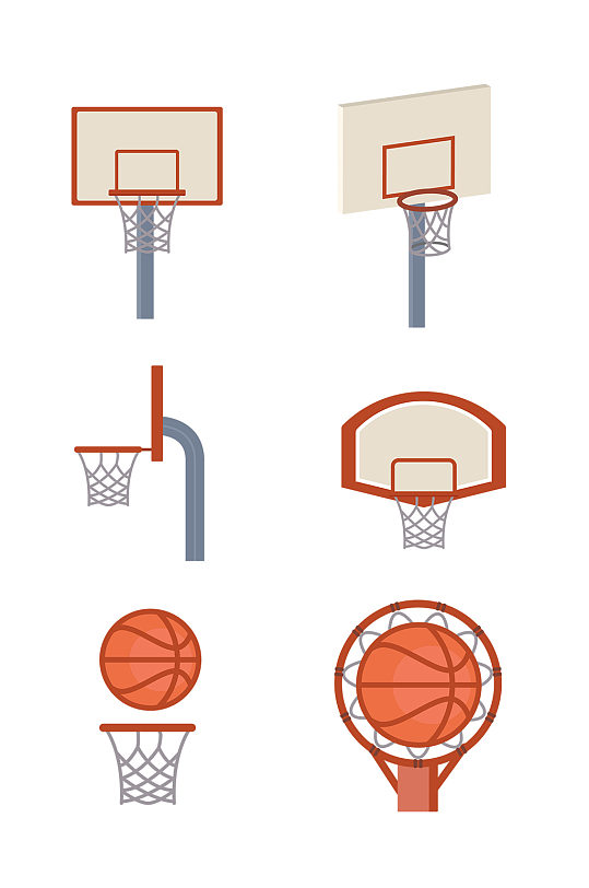 篮球边框橙色卡通套图