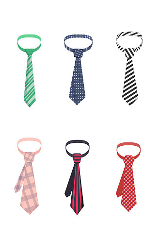 四种漂亮的领带免抠
