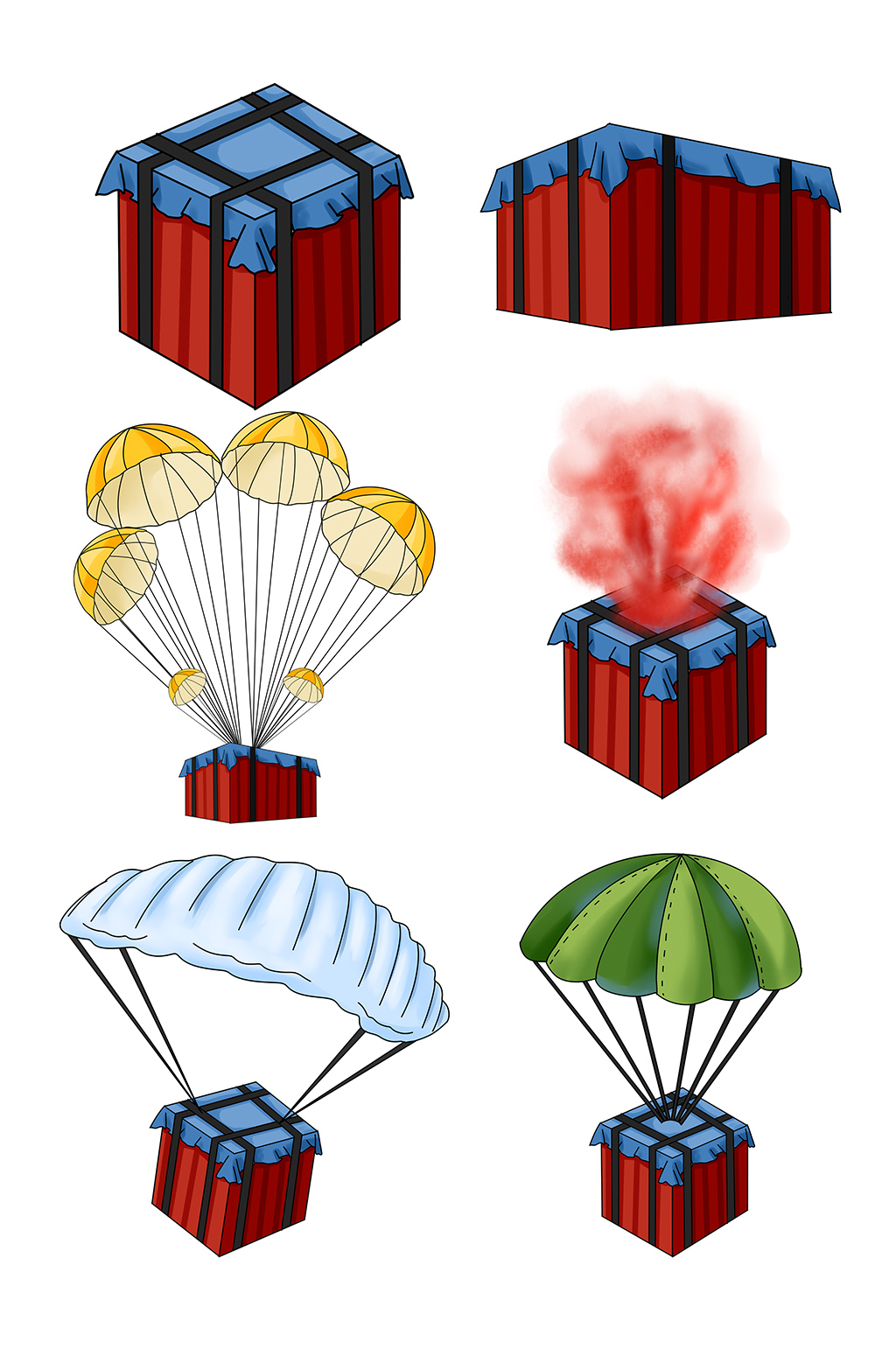 游戏吃鸡空投箱降落伞