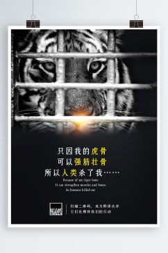 摄影图保护野生动物公益海报