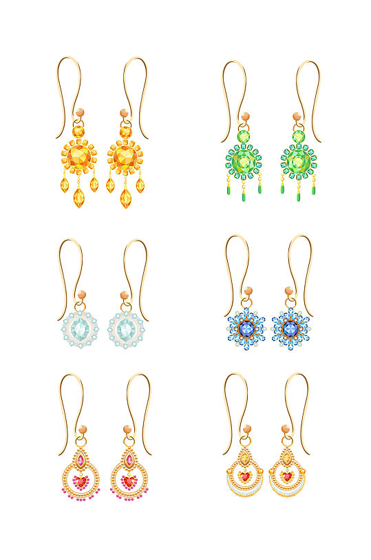 耳环挂饰图案设计品牌logo图案钻石火烈鸟装饰画太阳冰激凌菠萝香蕉