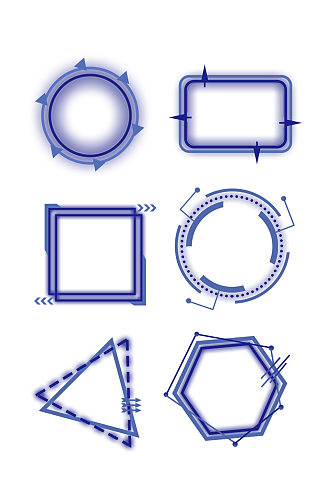 科技感淡蓝色纹理边框发光体