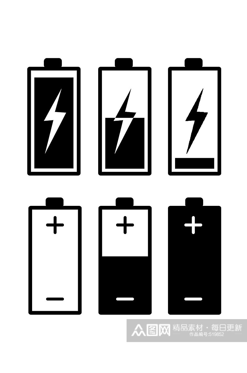电池电量可拆开使用情况说明图素材