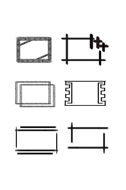 黑色古典中国风水墨纹理边框-众图网