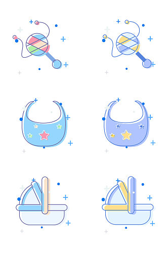 卡通手绘mbe婴儿图标玩具可爱儿童