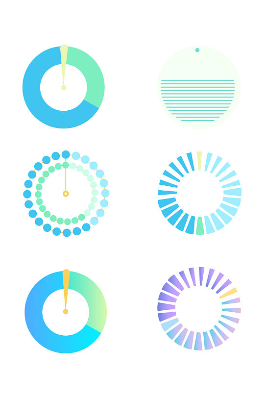 圆形加载进度条矢量-众图网