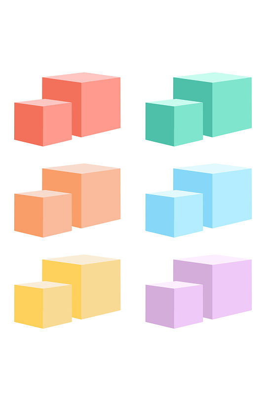 二个立方体的箱子免抠图