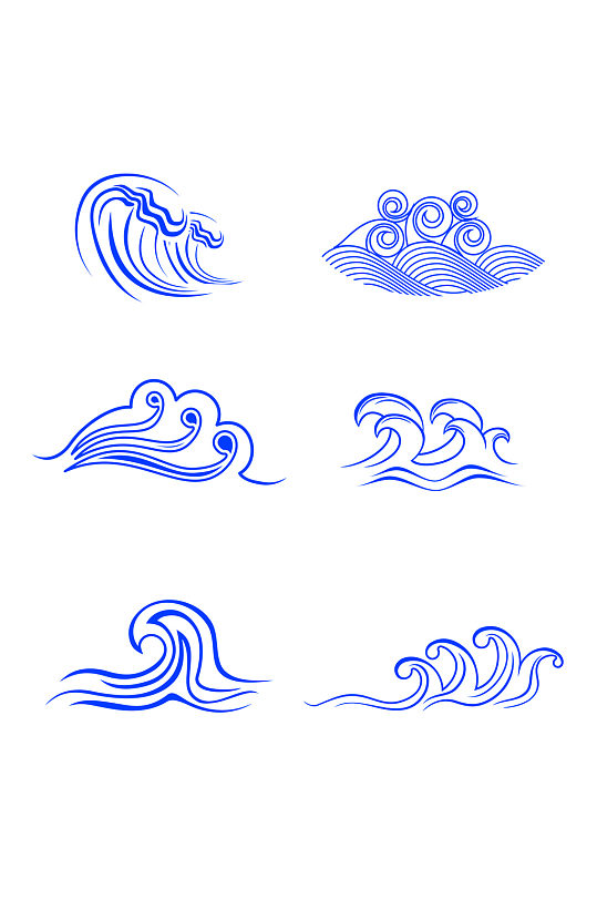 圆形海浪图标矢量素材