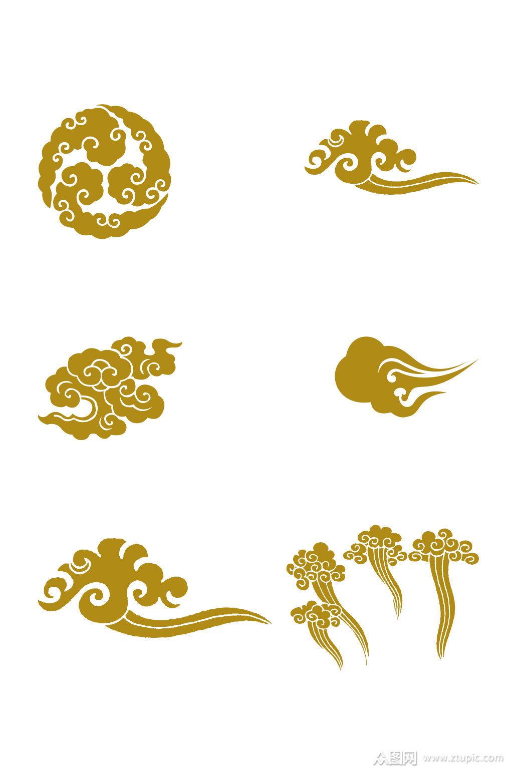 六款中国祥云ai矢量素材 祥云矢量图