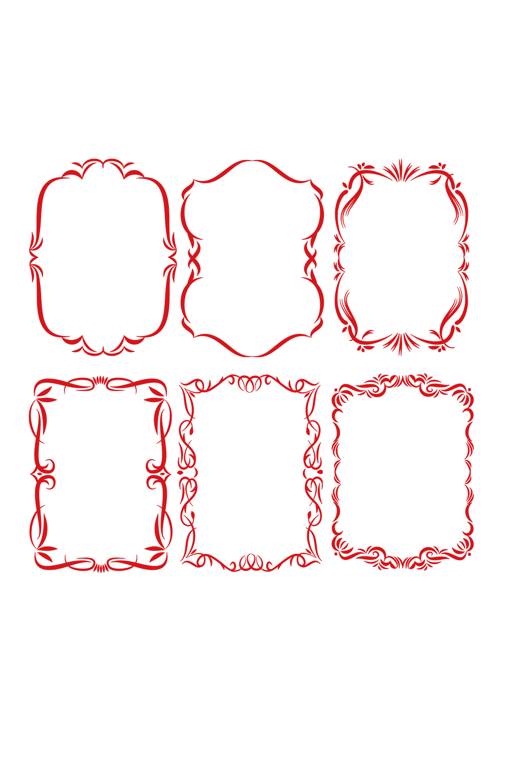 简约红色线条边框矢量免扣素材