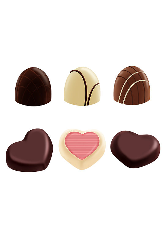 手绘情人节巧克力可商用矢量元素套图