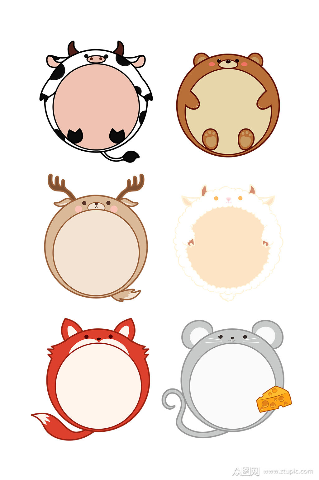卡通边框可爱动物小清新