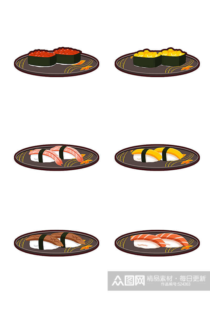 日式寿司食物套图可商用素材