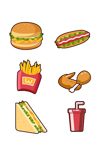 西式快餐汉堡包薯条食物套图
