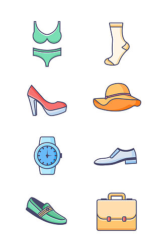 卡通鞋服系列icon