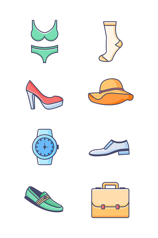 卡通鞋服系列icon