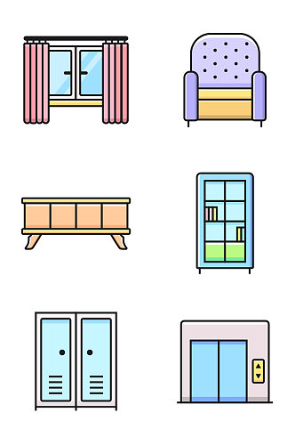 家居装饰家具系列图标