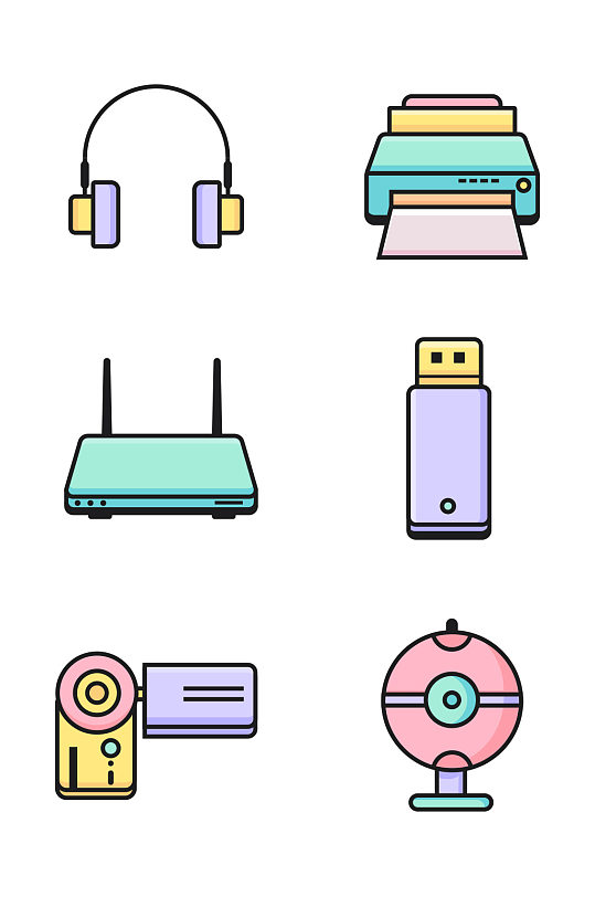数码卡通彩色icon
