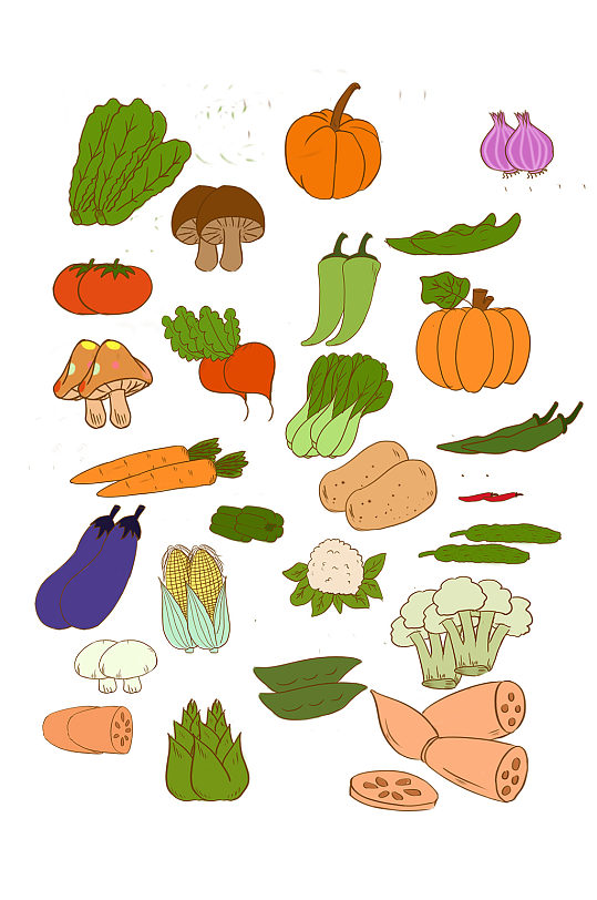各种卡通蔬菜合集