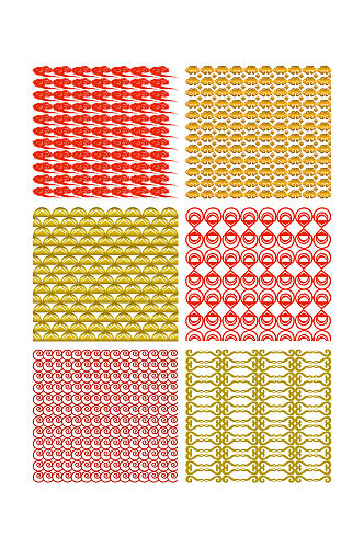 祥云底纹花纹红色复古风组合元素
