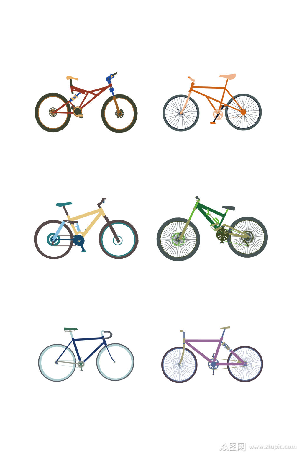 简约扁平卡通中小学生开学自行车元素