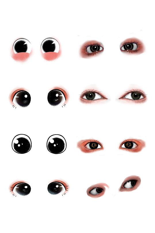 手绘卡通人体器官人体五官眼睛结构