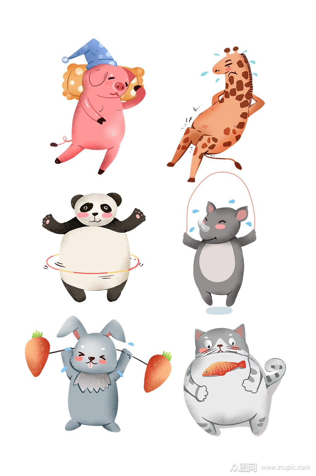 肥胖可爱动物拟人化