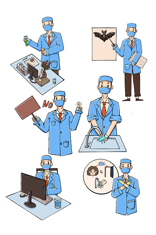 抗疫日常防御医生科普洗手工作拒绝野生动物