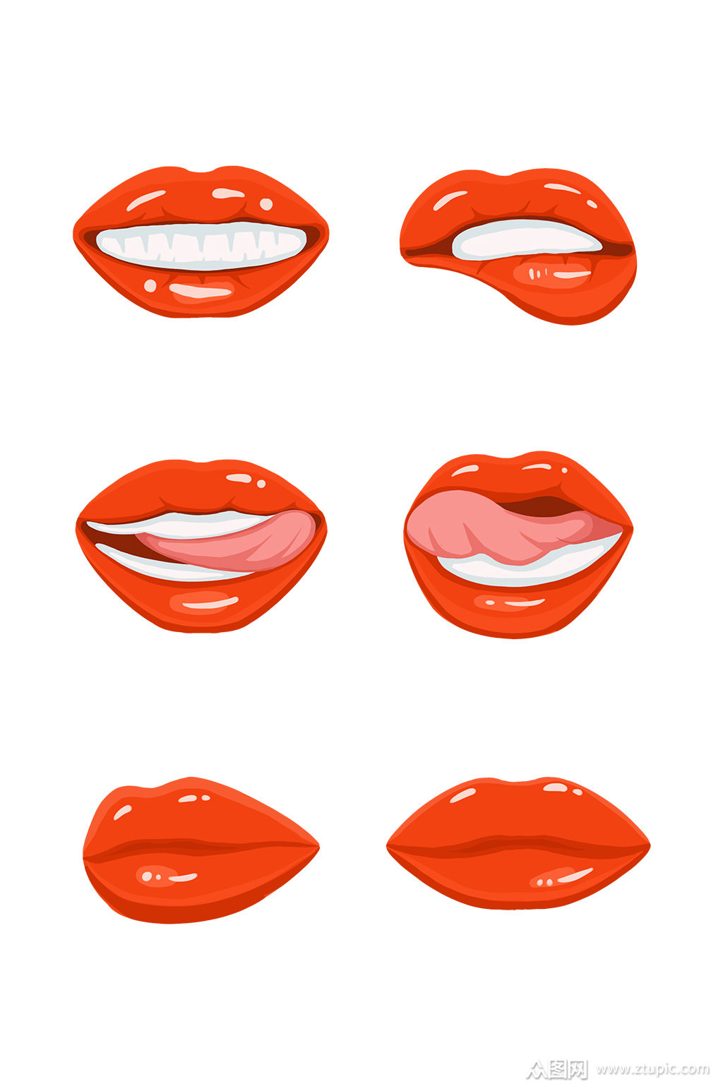 红色设计卡通嘴唇