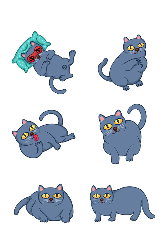 Q版可爱小猫表情包png素材