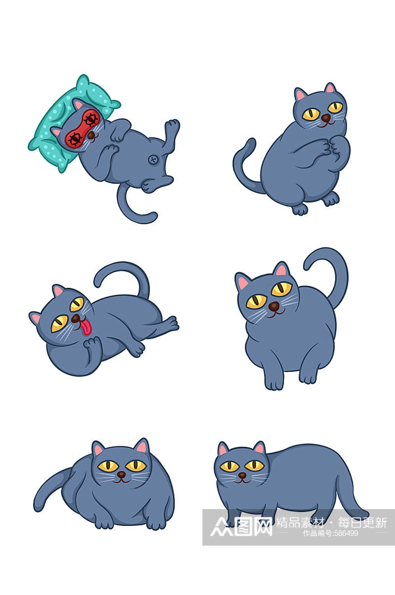 Q版可爱小猫表情包png素材素材