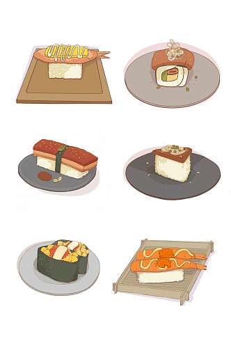 手绘食物寿司日式料理