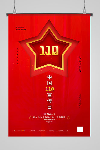 红金中国110宣传日海报设计